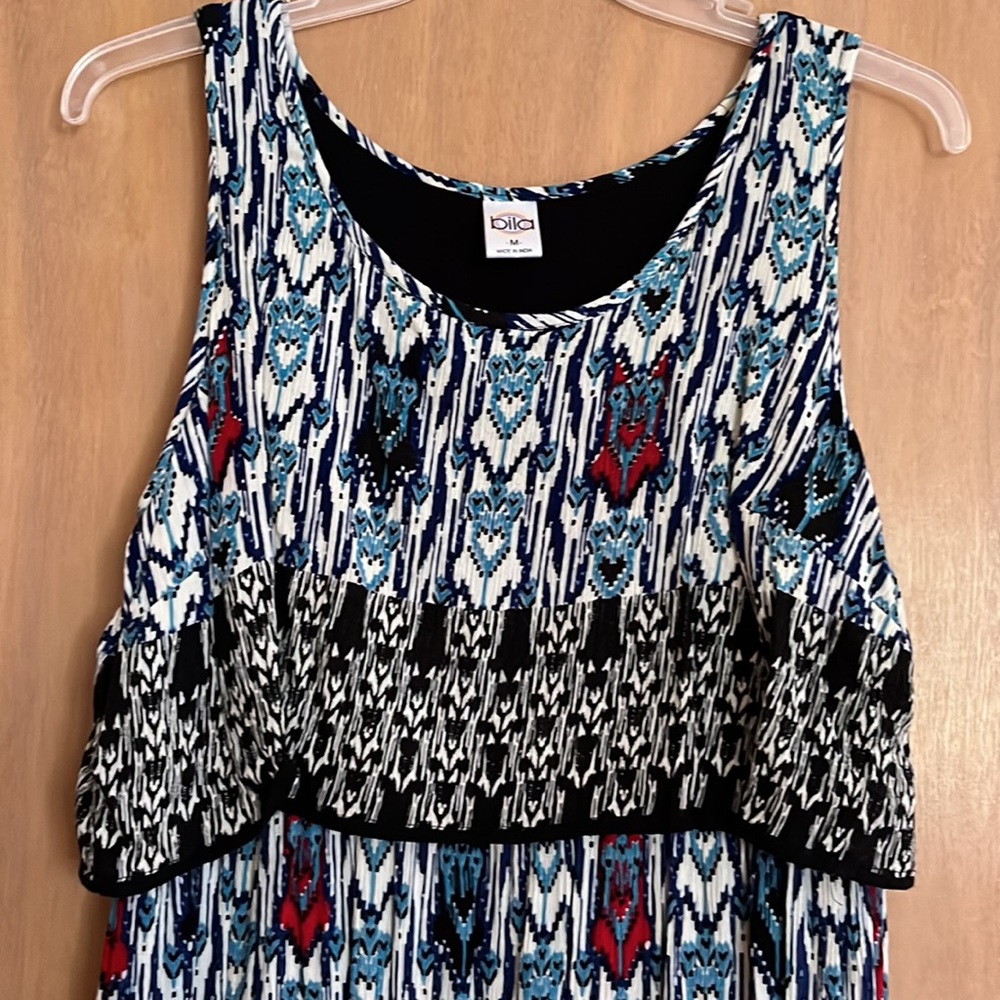 Multicolor Boho Style Sleeveless Flowy Maxi Dress